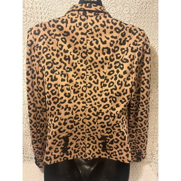 Leopard 80’s Style SHIZHI Fitted Blazer, SZ Large, - Picture 4 of 8